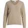 Vila Ril V-Neck Knitted Pullover - Beige/Natural Melange