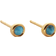 Monica Vinader Mini Gem Stud Earrings - Gold/Turquoise