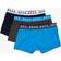 Hugo Boss Stretch Cotton Trunks with Logo Waistbands - Black/Grey/Blue