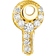 Thomas Sabo Charm Club Single Key Ear Stud - Gold/Transparent