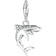 Thomas Sabo Charm Club Collectable Shark Charm Pendant - Silver/Transparent