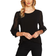 CeCe Lace-Sleeve Knit Blouse - Rich Black