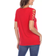 White Mark Keyhole Neck Cutout Short Sleeve Top - Red