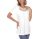 White Mark Crisscross Cutout Short Sleeve Top - White