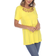 White Mark Crisscross Cutout Short Sleeve Top - Yellow