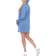 White Mark Women's Hooded Sweatshirt Dress - Blue