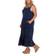 White Mark Scoop Neck Tiered Midi Dress - Navy