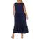 White Mark Scoop Neck Tiered Midi Dress - Navy