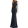 Mac Duggal Sequin Draped-Back Dress - Navy