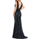 Mac Duggal Sequin Draped-Back Dress - Navy