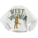 Spirit Jersey Women's West Virginia Mountaineers Raw Hem Cropped Long Sleeve T-shirt - White