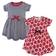 Touched By Nature Girl's Flowers Organic Dress 2-pack - Red