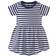 Touched By Nature Girl's Folral Breeze & Stripes Organic Dress 2-pack - Blue