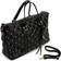 Badgley Mischka Quilted Vegan Leather Weekender Tote Bag - Black