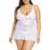 OH LÀ LÀ CHÉRI Valentine Soft Cup Babydoll Chemise & G-String Thong - White