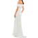 Mac Duggal Metallic One-Shoulder Sheath Evening Gown - White