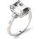 Charles & Colvard Moissanite Emerald Engagement Ring - White Gold/Diamonds