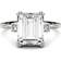 Charles & Colvard Moissanite Emerald Engagement Ring - White Gold/Diamonds