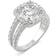 Charles & Colvard Cushion Halo Ring - White Gold/Diamonds