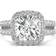 Charles & Colvard Cushion Halo Ring - White Gold/Diamonds