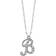 1928 Jewelry Script Initial Necklace - Silver/Transparent