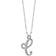 1928 Jewelry Script Initial Necklace - Silver/Transparent