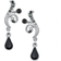 1928 Jewelry Vine Drop Earrings - Silver/Black