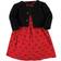 Hudson Baby Quilted Cardigan and Dress Set - Red Black Bows (10119332)