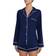 eberjey Gisele Long Sleeve & Shortie Short PJ Set - Navy/Ivory