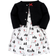 Hudson Bear Dress and Quilted Cardigan 2-Piece Set - Black/White