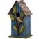 GlitzHome Distressed Leaves Wooden Garden Birdhouse 9.75"