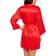 iCollection Women's Marina Lux 3/4 Sleeve Satin Robe - Red