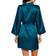 iCollection Women's Marina Lux 3/4 Sleeve Satin Robe - Peacock