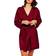 iCollection Women's Marina Lux 3/4 Sleeve Satin Robe - Burgundy