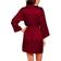 iCollection Women's Marina Lux 3/4 Sleeve Satin Robe - Burgundy