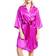 iCollection Women's Marina Lux 3/4 Sleeve Satin Robe - Purple