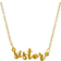 Adornia Cursive Sister Necklace - Gold