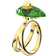 Swarovski Numina Pear Cut Ring - Gold/Green/Transparent