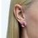 Swarovski Gema Drop Cut Stud Earrings - Silver/Pink