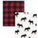 Hudson Coral Fleece Plush Blankets 2-pack Buffalo Plaid Moose