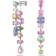 Swarovski Gema Asymmetrical Drop Long Earrings - Silver/Multicolour