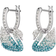 Swarovski Iconic Swan Hoop Earrings - Silver/Blue/Transparent