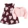 Hudson Baby Girl's Cotton Dress and Cardigan Set - Burgundy Floral