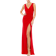 Mac Duggal Ruched Stretch Jersey V-Neck Gown - Red