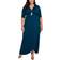 Kiyonna Meadow Dream Wrap Maxi Dress Plus Size - Teal Topaz