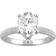 Charles & Colvard Pear Forever One Moissanite Micro Pave Ring - White Gold/Transparent