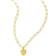 Adornia Heart Charm Paper Clip Chain Necklace - Gold