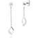 Gemondo Mismatched Dangle Drop Earrings - White Gold/Diamonds