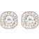 Adornia Vintage Cushion Halo Earrings - Silver/Transparent