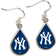 WinCraft New York Yankees Tear Drop Dangle Earrings